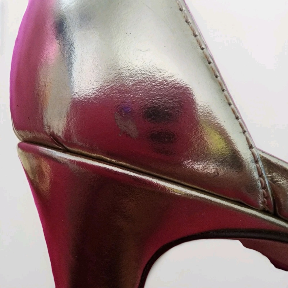 J.CREW, Leather C11179 Size‎ 9 Gold Stiletto Heel, Ankle Strap, Metallic Gold - Picture 9 of 9